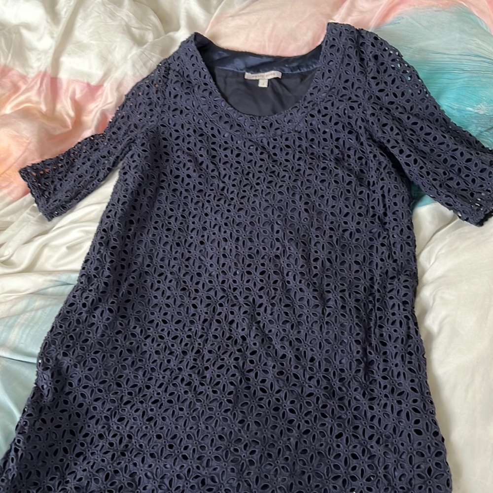 Navy blue maternity dress. Small